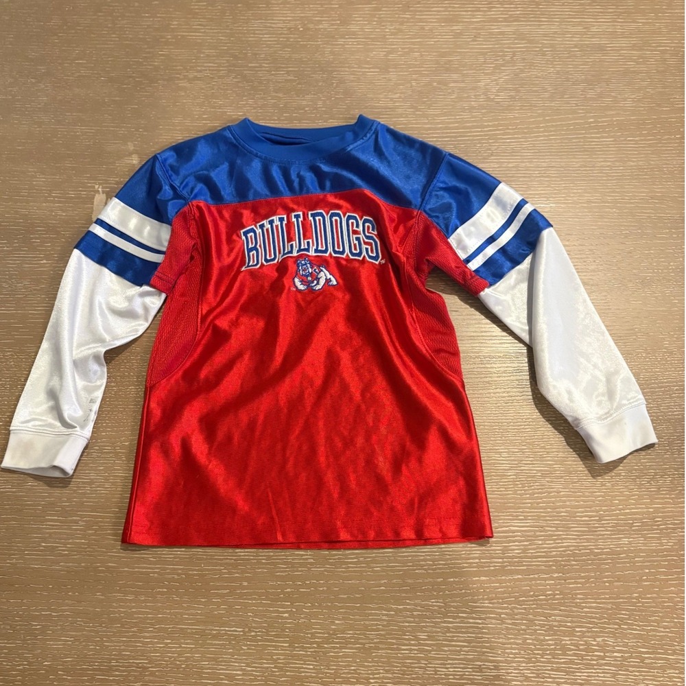 KA Knights Apparel Fresno State Bulldogs Long Sleeve Jersey Shirt Kids Large Red